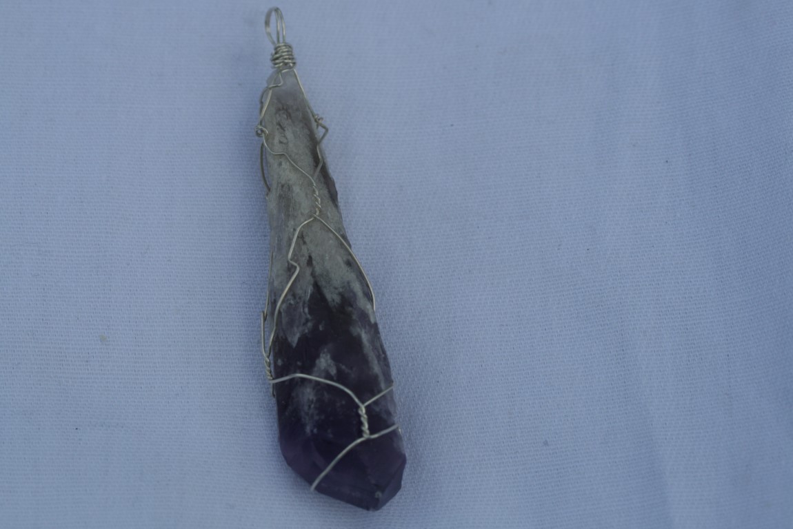 Amethyst Dragons Tooth Pendant reduce Pain 5236
